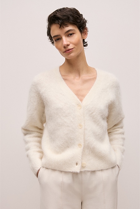 Brushed Alpaca Cardigan
