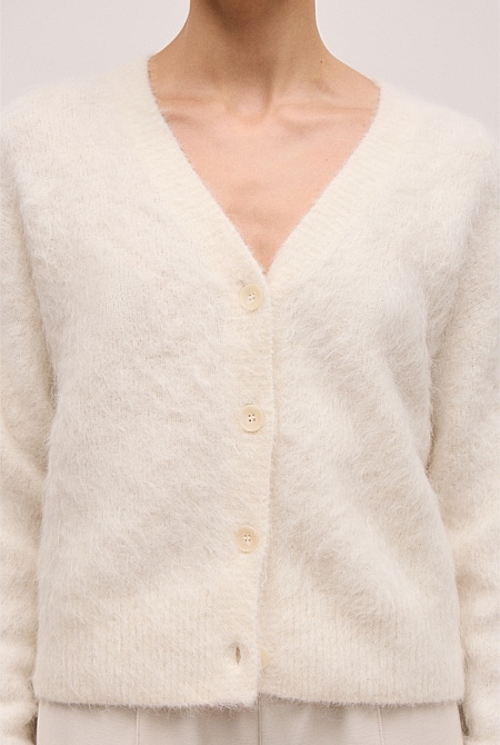 Brushed Alpaca Cardigan