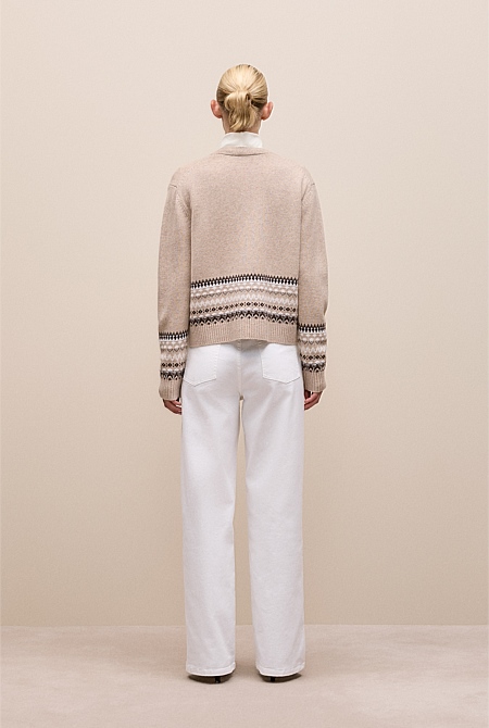 Merino Cashmere Fair Isle Cardigan