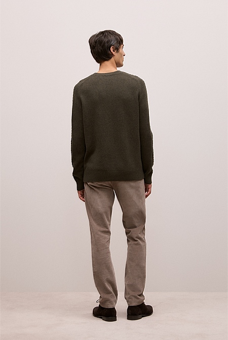 Merino Cable Detail Crew