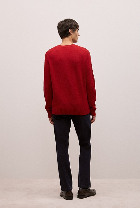 Merino Cable Detail Crew