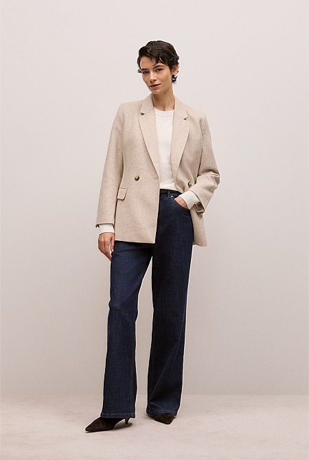 Merino Cashmere Forward Shoulder Seam Crew