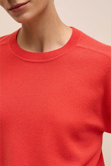 Merino Cashmere Forward Shoulder Seam Crew