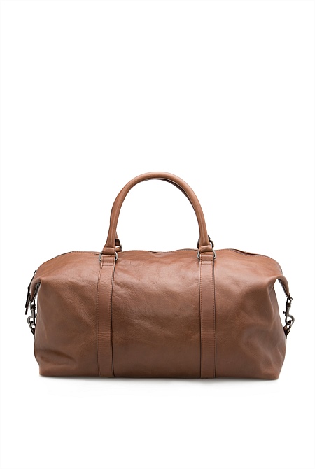 Caramel Brown Thomas Leather Weekender MEN MEN Trenery