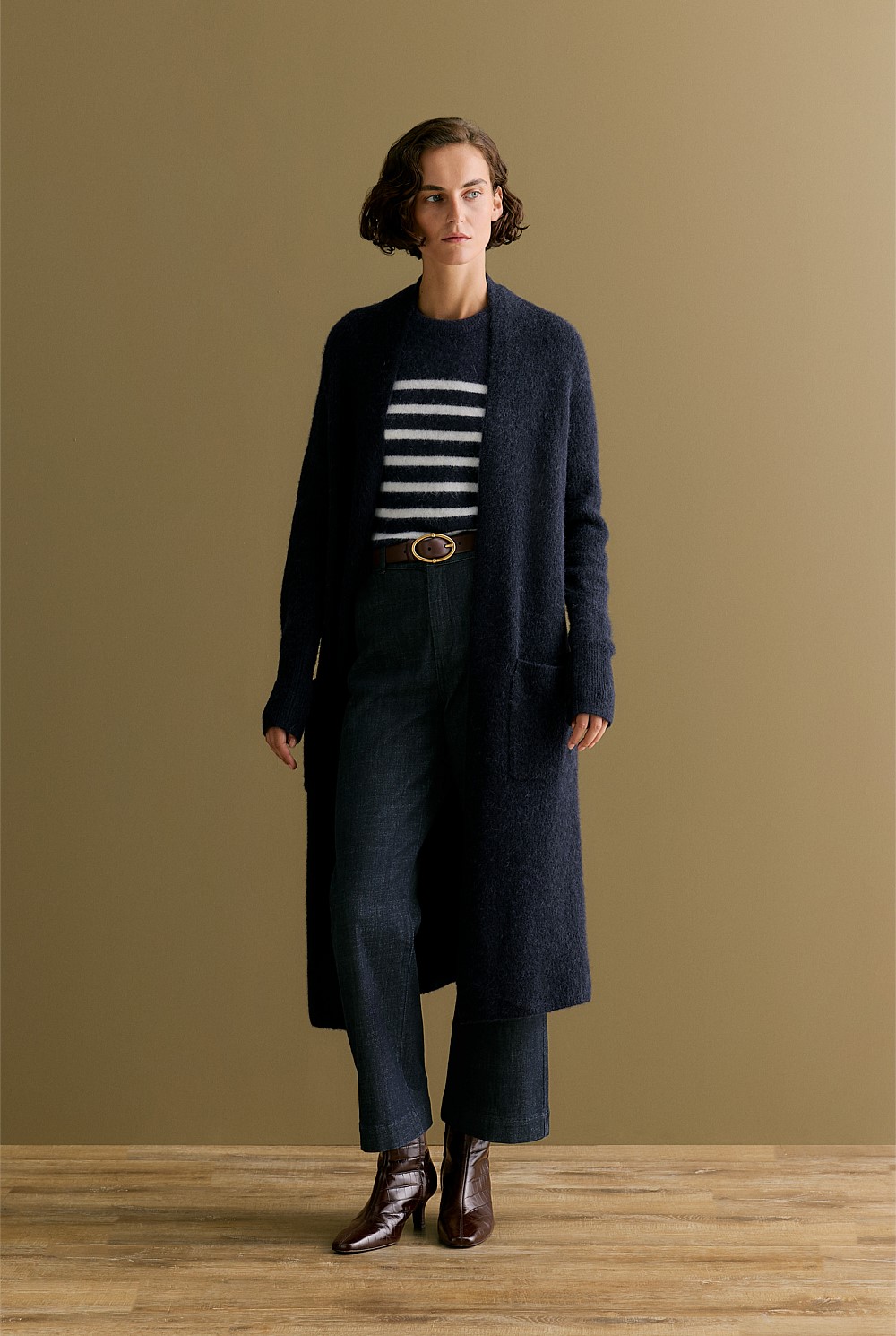 Longline Cardigan Womens Navy Long Cardigan Navy Alpaca Merino