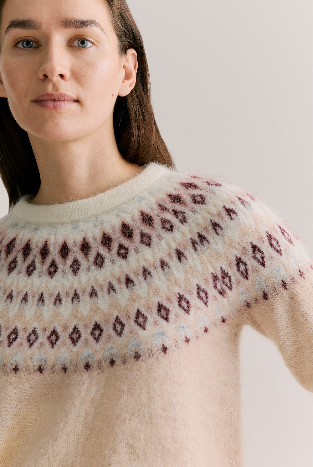 Camel Fair Isle Jacquard Knit - WOMEN Knitwear | Trenery